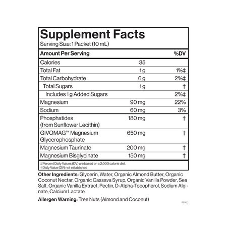 CYMBIOTIKA Magnesium Complex Supplement whole-body support Vanlla Alond